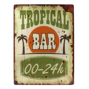 Wall Plaque Sign Drinks Vintage Style Shabby Chic Hanging Bar Diner Tropical Bar