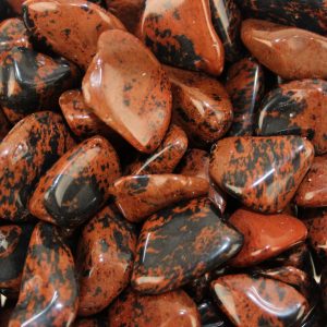 Chakra Stone Mahogany Obsidian Reiki Healing Gift Tumbled Gemstone Medium Single
