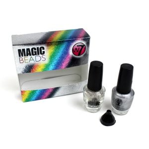 Nail Polish Art Set W7 Magic Beads Silver Streak Manicure Colour Coat 15ml