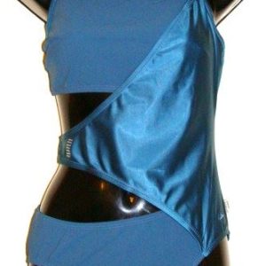 Ladies Speedo Swimsuit Sculpture Wrap Swimming Costume Swimwear Teal Size 38"