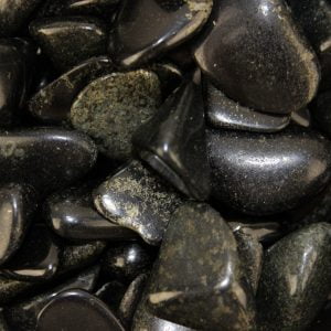 Chakra Stone Charm Black Jade Reiki Healing Gift Tumbled Gemstone Medium Single