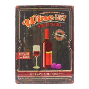 Wall Plaque Sign Drinks Vintage Style Shabby Chic Hanging Bar Diner Wine List