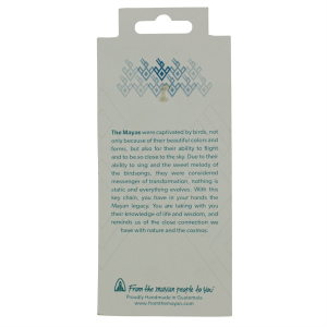 Mayan Traditional Keyring Handmade Fair Trade Leather Bird Symbol - Brown